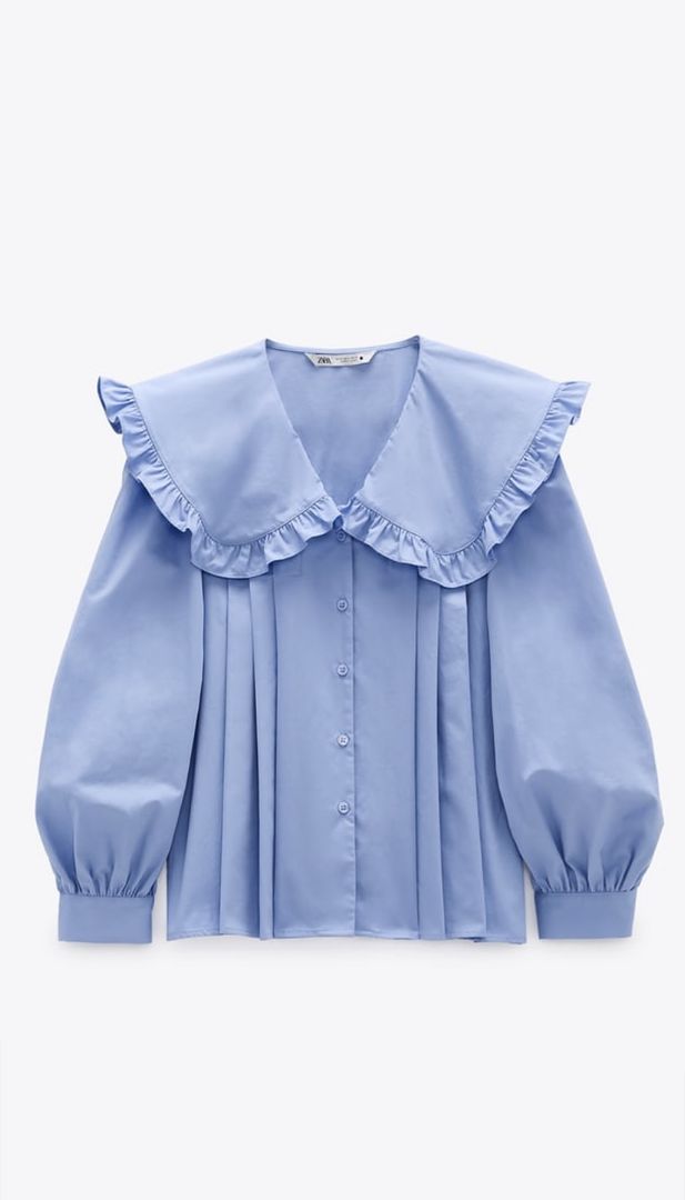 Блуза с объемным воротником ZARA