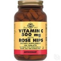 Solgar Vitamin C 500 MG Rose Hips - Витамин С и шиповник в таблетках, 100 ш